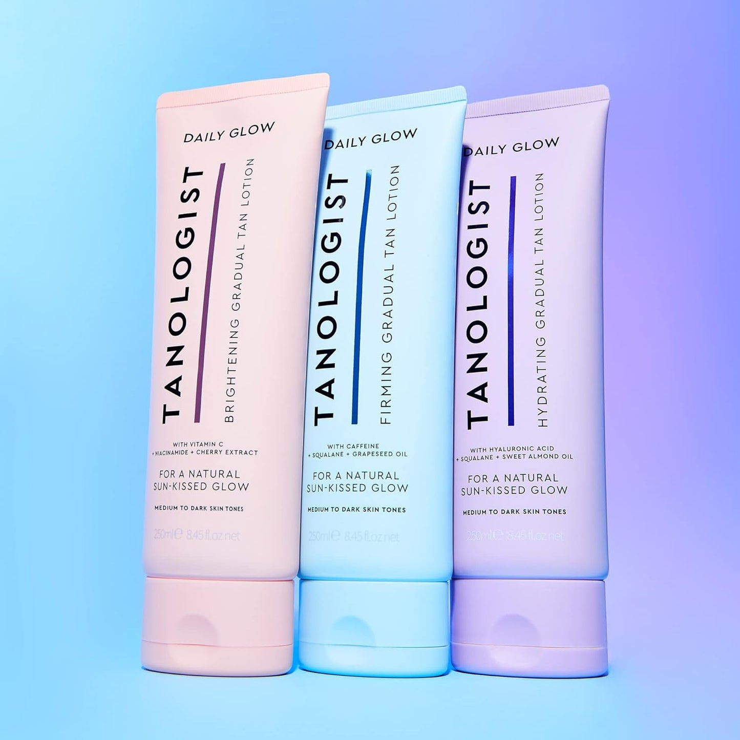 Tanologist Firming Daily Glow Body Lotion- Medium/Dark, Gradual Tanning Lotion, No Fake Tan Smell, Streak-Free & Natural Looking Self Tanner, Toning, Vegan, 8.45 fl. oz/250 ml Tube