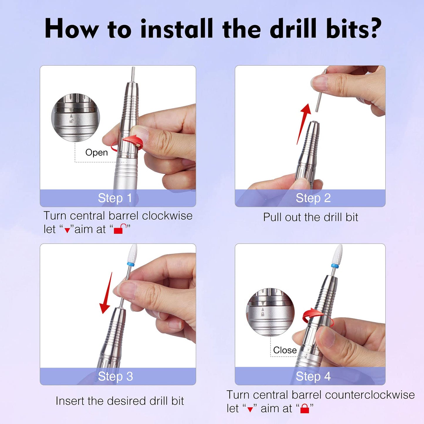 Professional Nail Drill Machine, IMENE 35,000RPM Portable Brushless Nail Drills Rechargeable E-File Nails Drill Perfect for Acrylic, Gel, Natural Nails (Black)