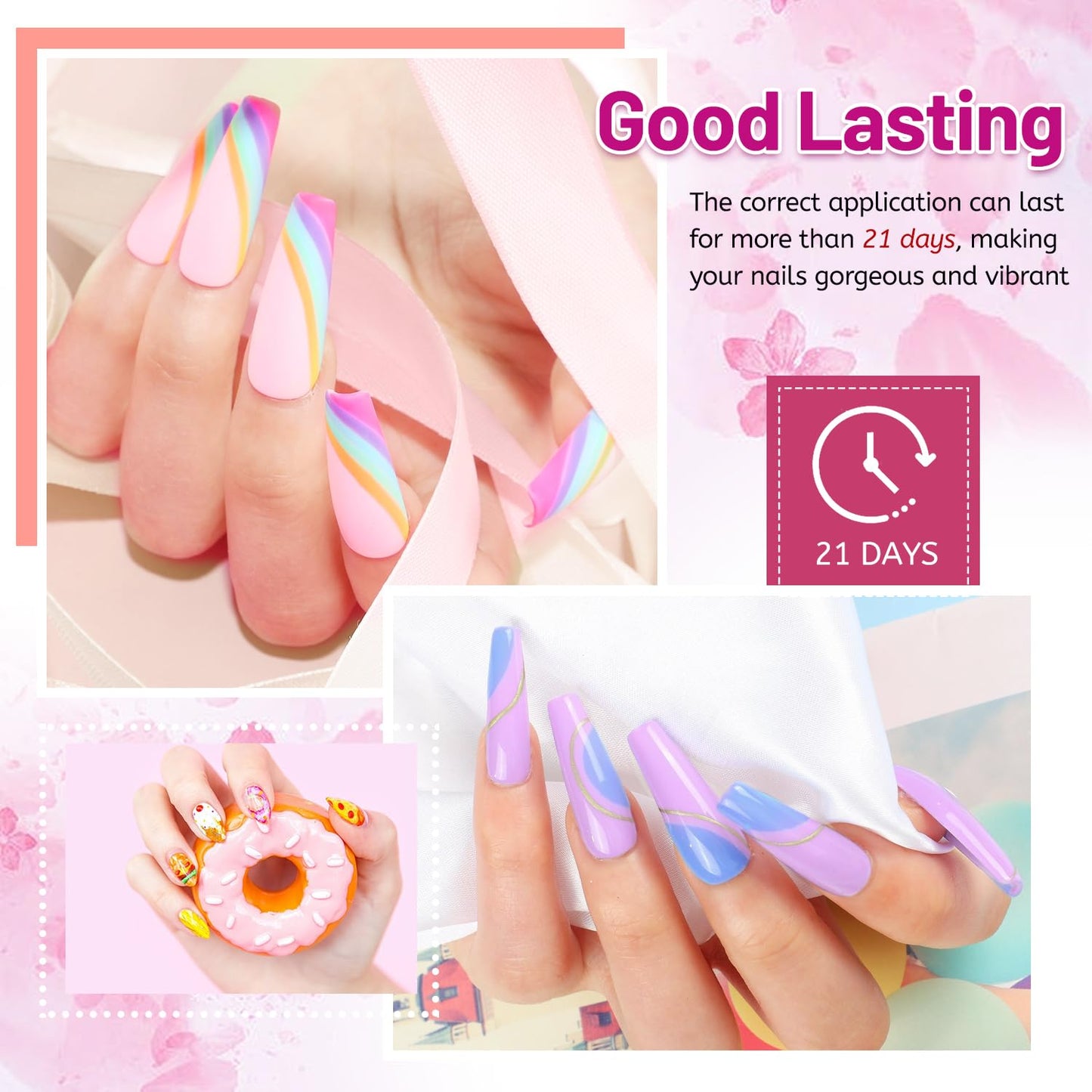 JODSONE 20 Color Vibrant and High Shine Gel Nail Polish Kit with 3 PCS Base Coat and Matte and Glossy Top Coat