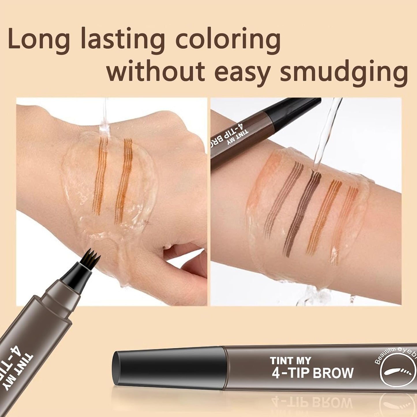 2025 Upgraded Magic Eyebrow Pencil for Women, Long-Lasting Ultra-Fine Tip Waterproof Eye Brow Pencils with 4 Fork, Smudge-Proof Natural Brow Makeup for Women - Gray Brown