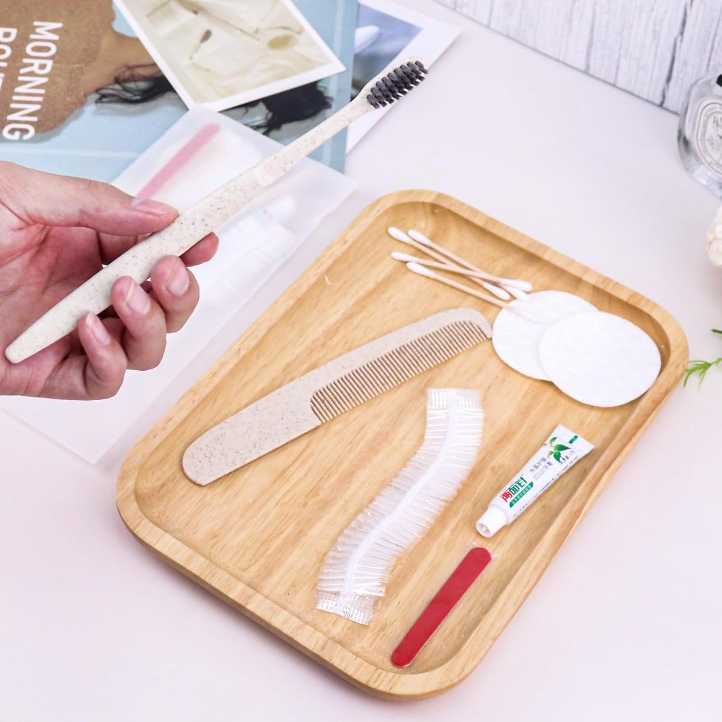 Hygiene Kit, Hygiene Kit Bulk, Travel Hygiene Kit With Toothbrush, Toothpaste, Care Package, Comb, Shower Cap, Individually Packed, Suitable For Hotel, Home, Camping, Travel (30-PACK)