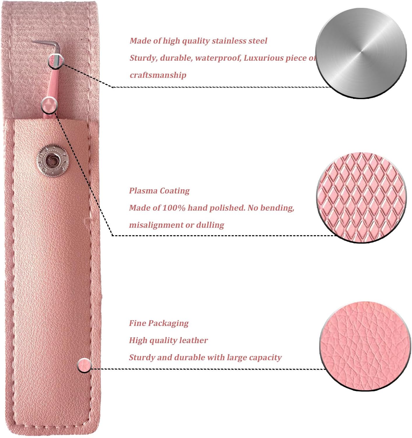 Volume Tweezers for Eyelash Extensions, Pointed Craft Tweezers Lash Tweezers For Women Lash Extension Tweezers Eyelash Rxtension Supplies Japanese Steel (Pink)