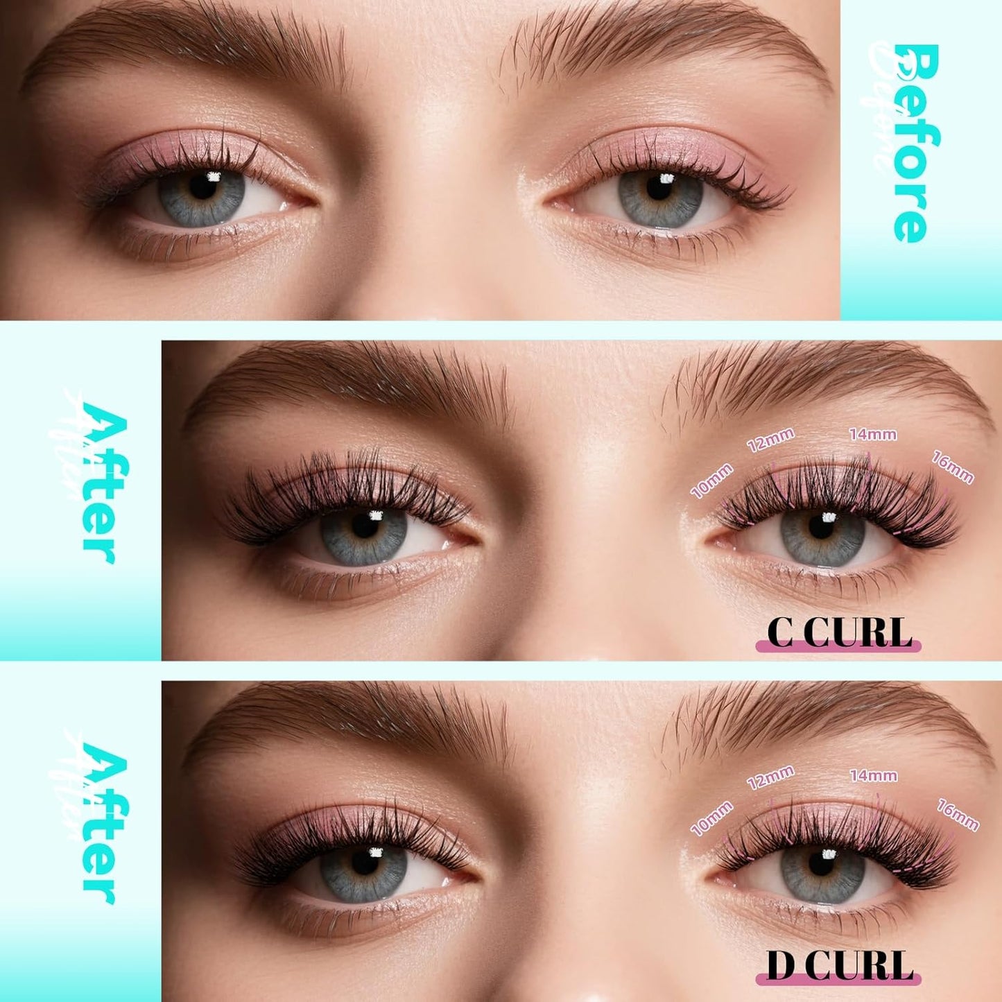 Wispy Lash Clusters Eyelash Extensions 144pcs Individual Lashes Cluster 10mm C Curl Fake Eyelash with Thin Band DIY Cluster Lashes At Home For Beginners (C-10mm)