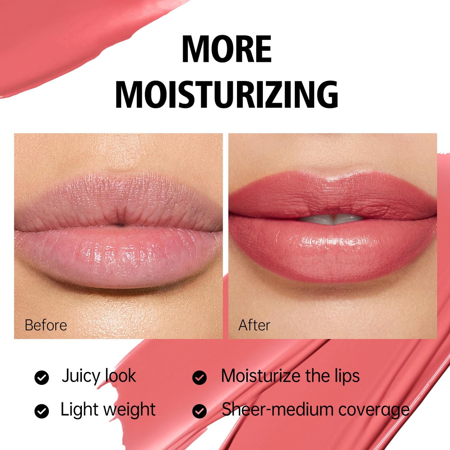 MAKI YIKA Moisture Hot Pink Lipstick for Women Hydrate Lip Balm for Dry Cracked Lips Weightless Glossy Lip Color Juicy Finish,MA056 Girl's Pink