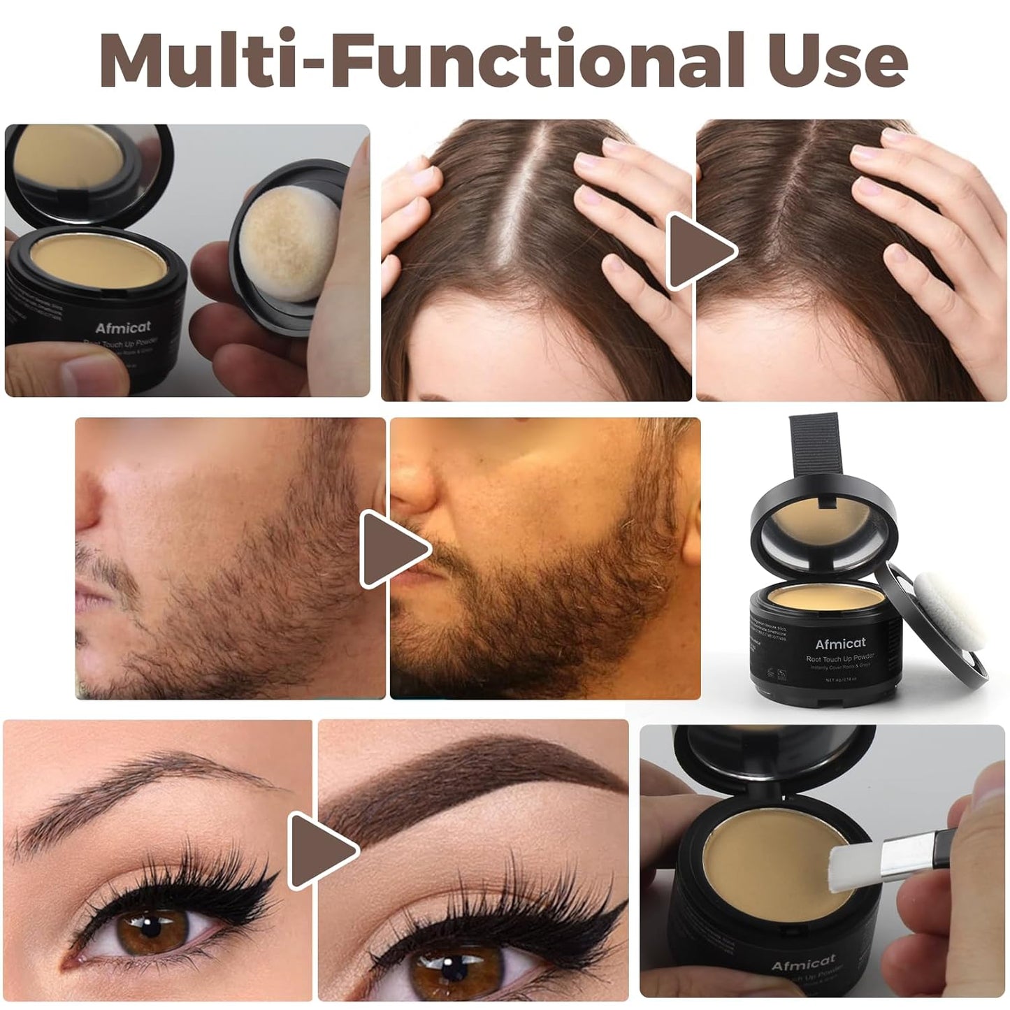 Instant Hairline Powder, Root Touch Up Hair Color for Gray Coverage and Thinning Hair, Root Cover Up Conceals Hair Loss & Bald Spots, Natural and Non-Greasy Hair Color for Women & Men, Blonde