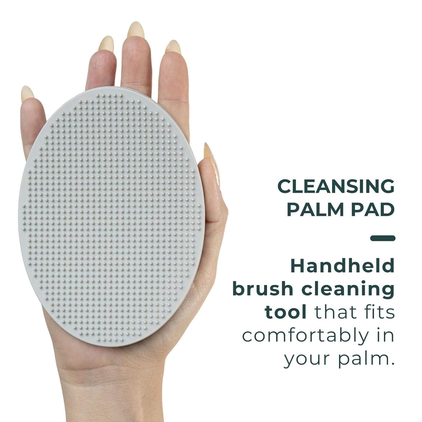 Cleansing Palm Pad | Ergonomic Handheld Brush Cleaner | Silicone Textured Scrub Pad for Deep Cleaning | Travel-Size, Beauty Tool