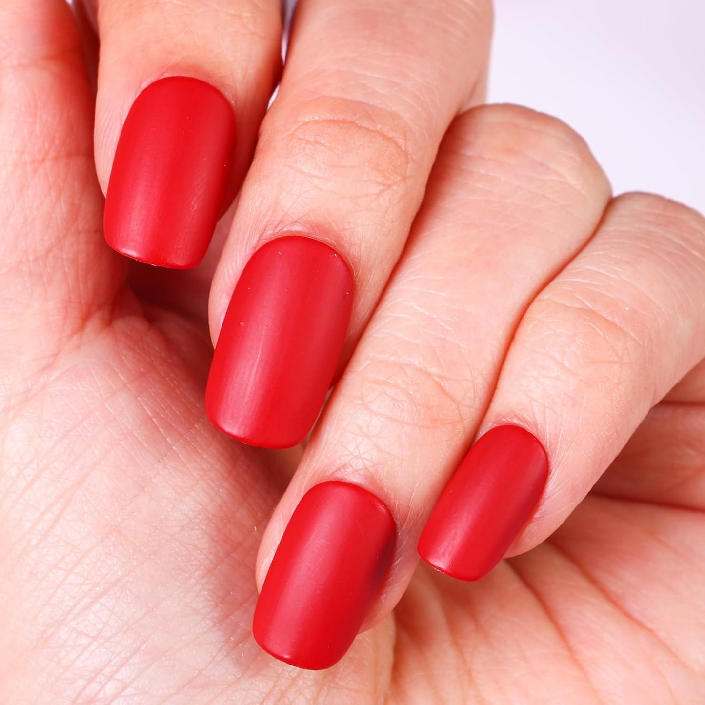 Matte Nail Polish Quick Dry Nail Lacquer for Nail Art Varnish, Mist Effect Matte Finish Velvet Nail Polish, 0.35 fl oz (Pure Red-17, 10 ML)