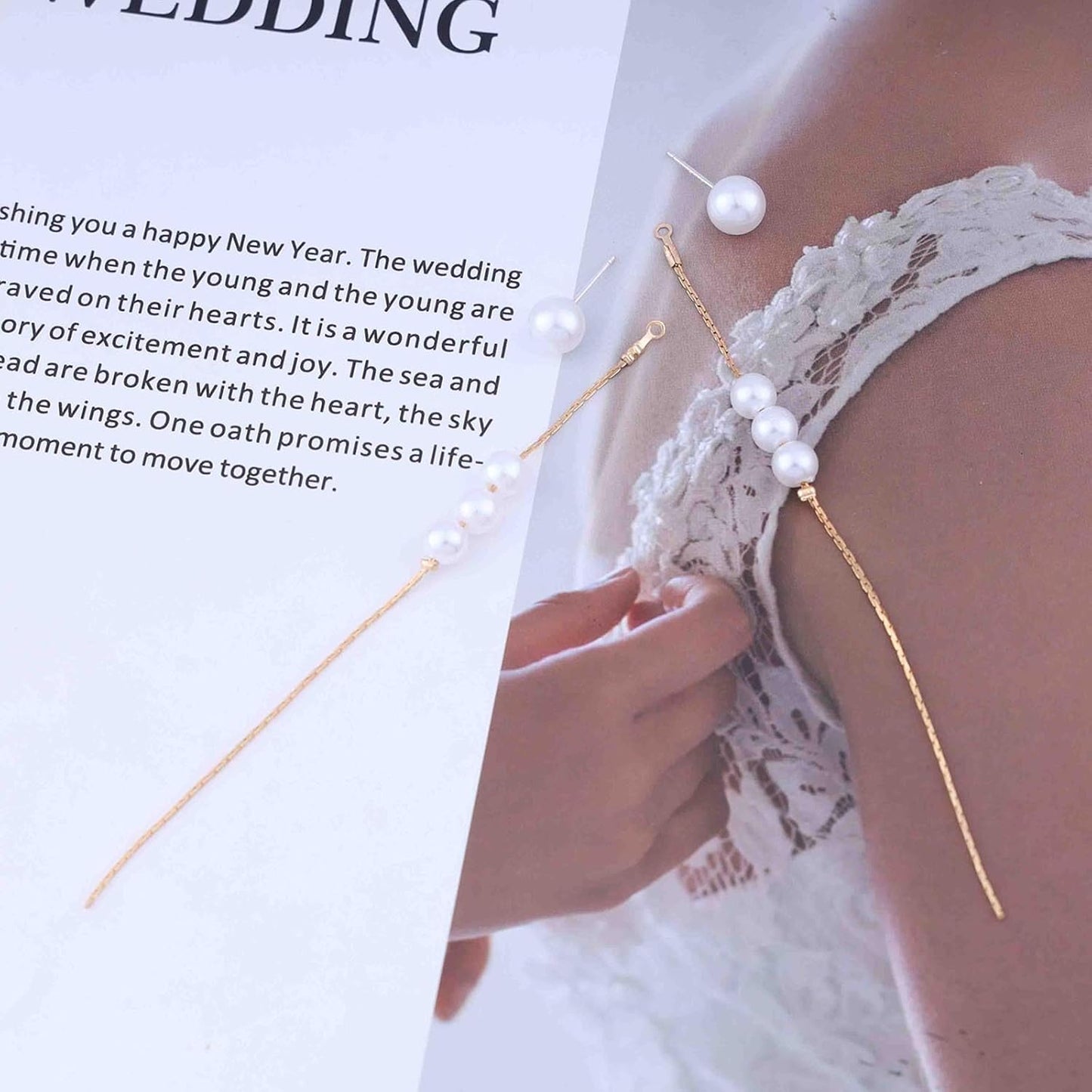 Vintage Pearl Dangle Earrings Long tassel pearl earrings Gold Pearl Chain Earrings Pearl Wedding Drop Earrings Jewelry for Women