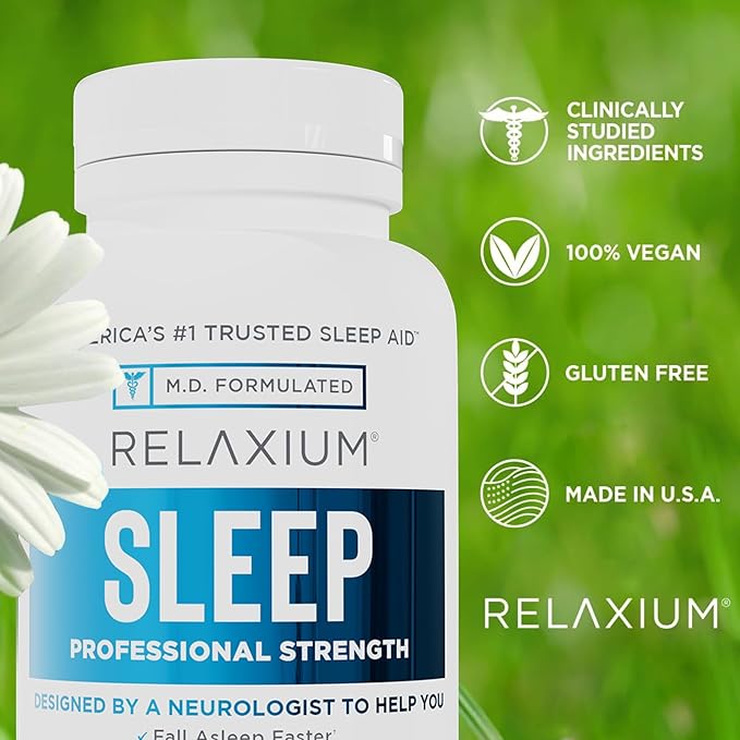 Relaxium Sleep Aid (New and Improved), Dietary Supplement, Non-Habit Forming, Supports Longer and Better Sleep, 60 Capsules, 30-Day Supply