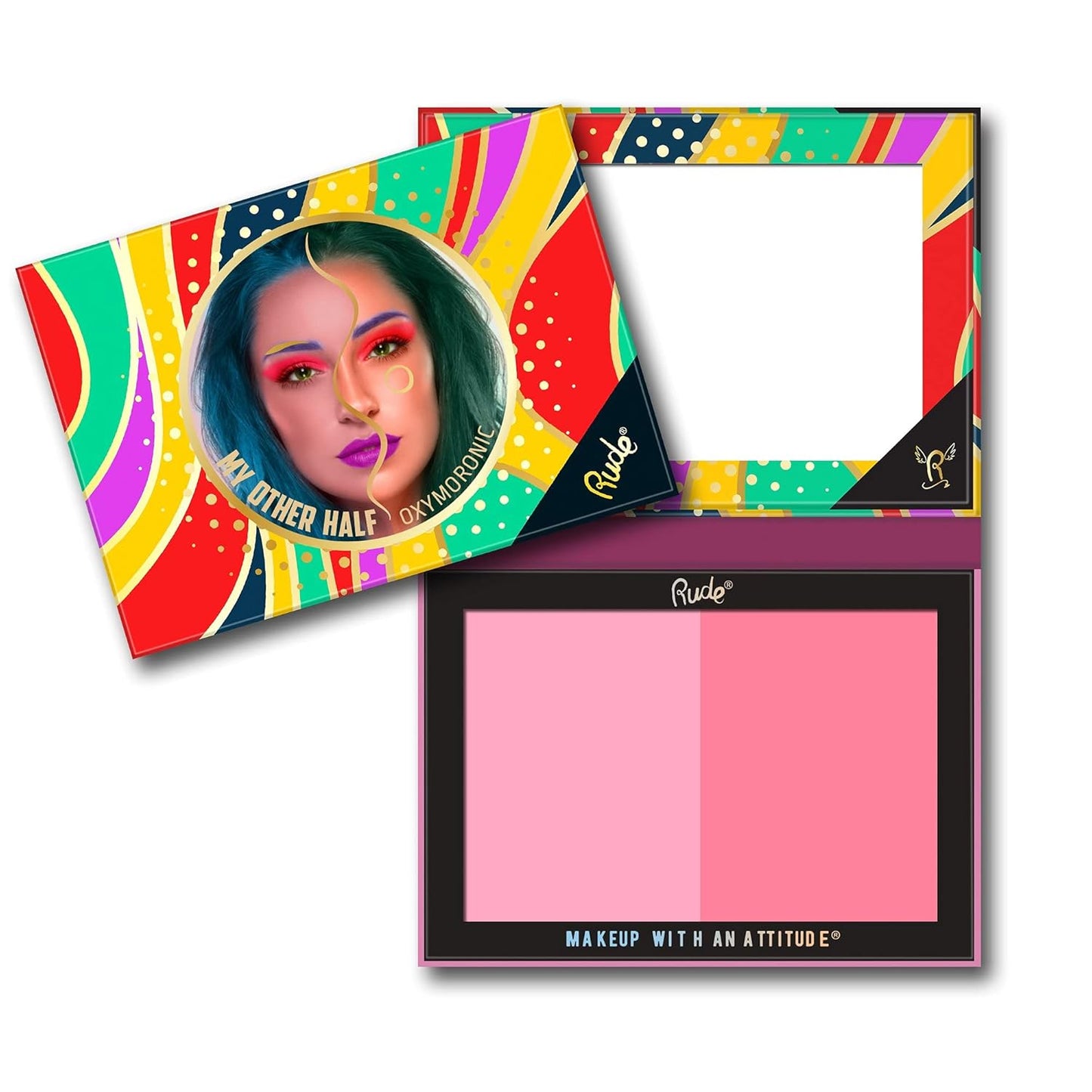 My Other Half Duo Shade Face Palette - Schizo by Rude Cosmetics for Women - 0.4 oz Makeup