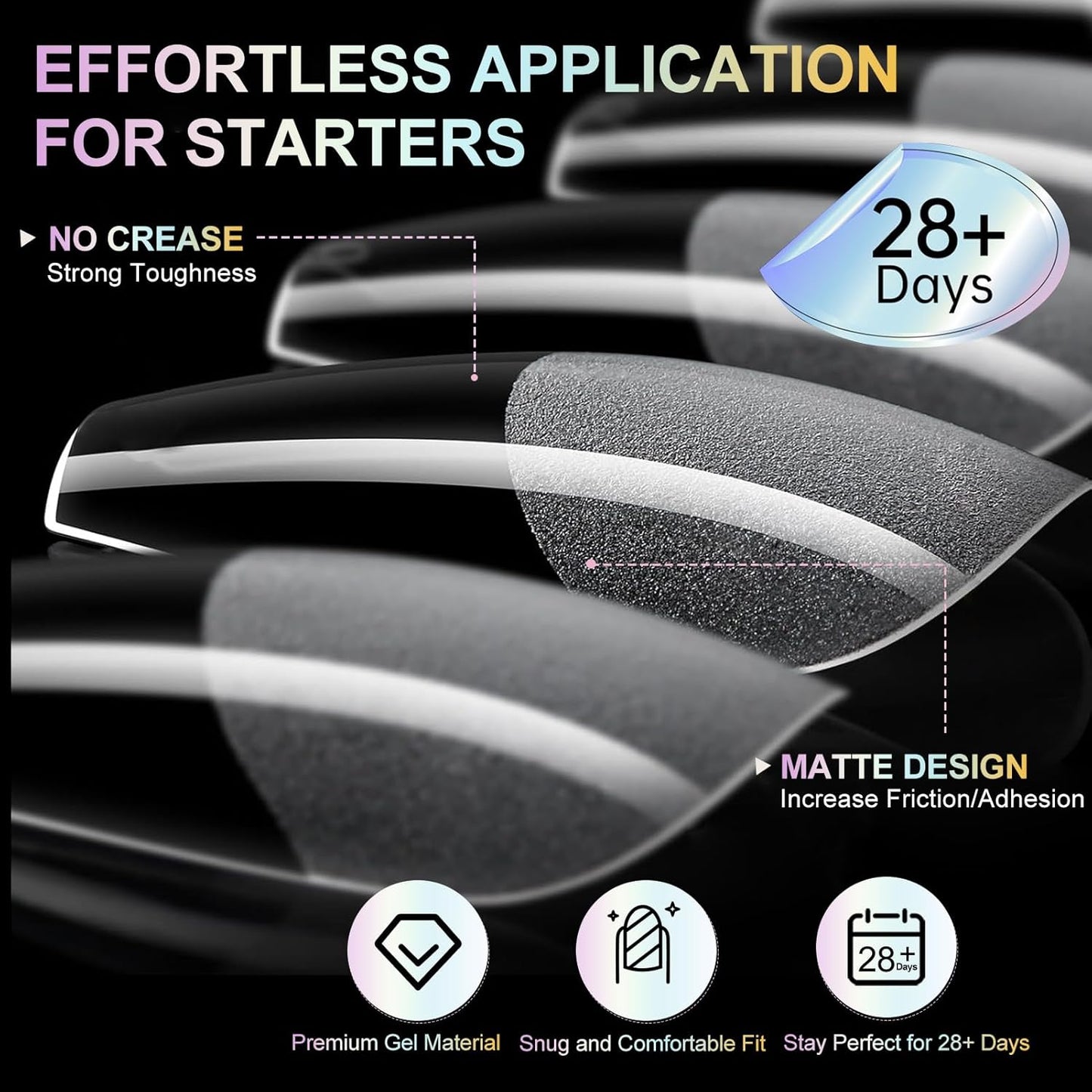 Coffin Nail Tips Medium Coffin Soft Gel Nail Tips 240Pcs Acrylic Full Cover Pre-Shape Nails Tips Half Matte Clear Press on Nails for Nail Extension Manicure Home DIY Salon 12 Sizes Gelly False Nails