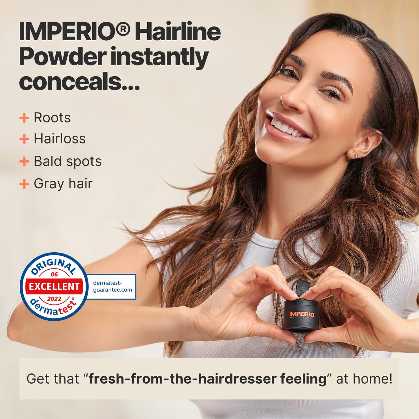 IMPERIO Root Touch Up Hair Powder for Concealing Hair Loss instantly - Hairline Powder for Women & Men - Water resistant Root Cover Up for Thinning Hair in Premium Hairdressing Quality (Dark Red)