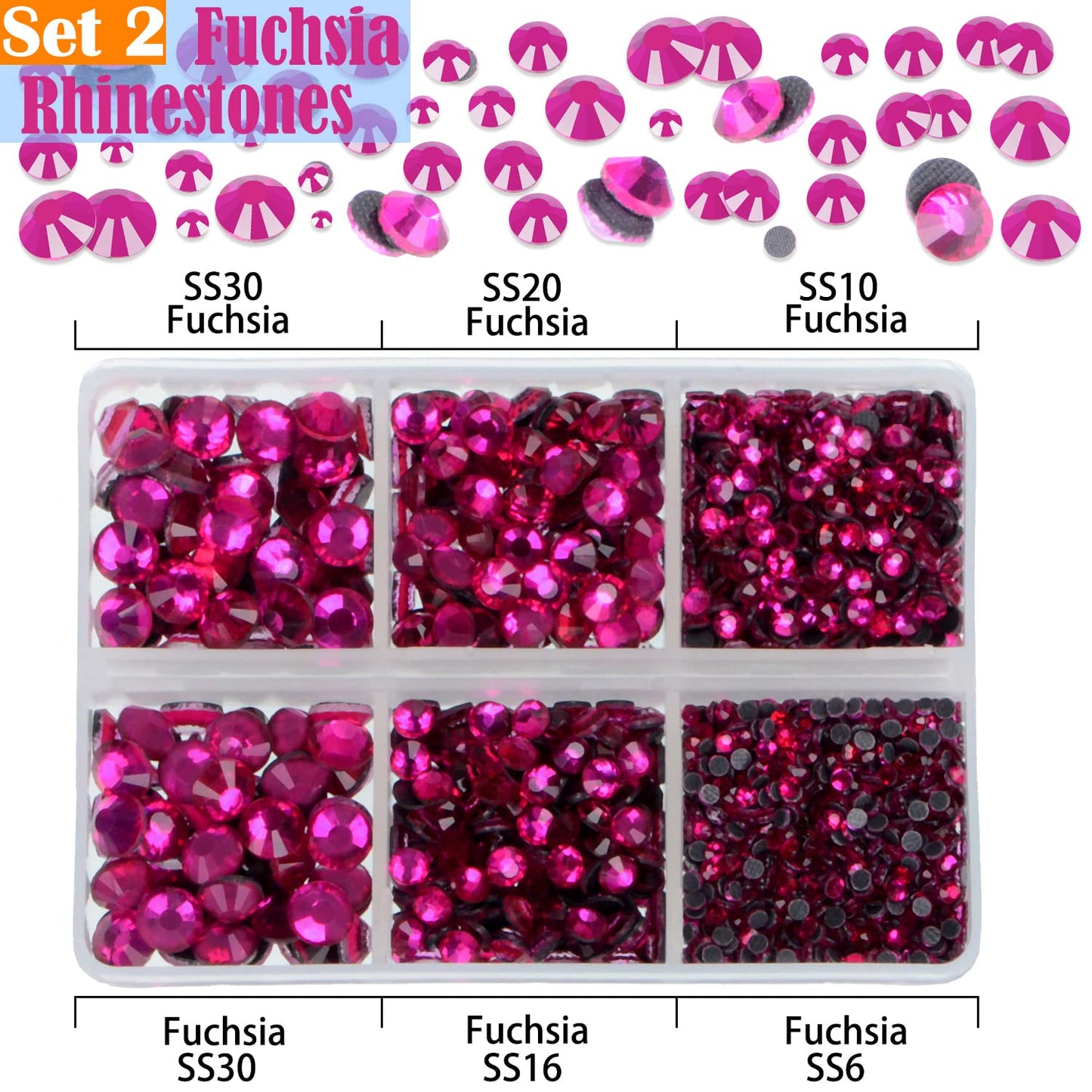 LPBeads 10000pcs Hotfix Rhinestones Flatback Glass Red Pink Fuchsia and Rose Rhinestone with Tweezers and Picking Pen for Crafts Clothes Nail Art