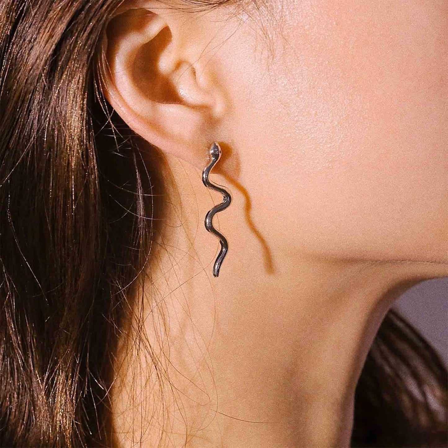 Vintage Snake Dangle Earrings Punk Snake Drop Earrings Gold Snake Stud Earrings Boho Serpent Earrings Jewelry for Women (Gold)