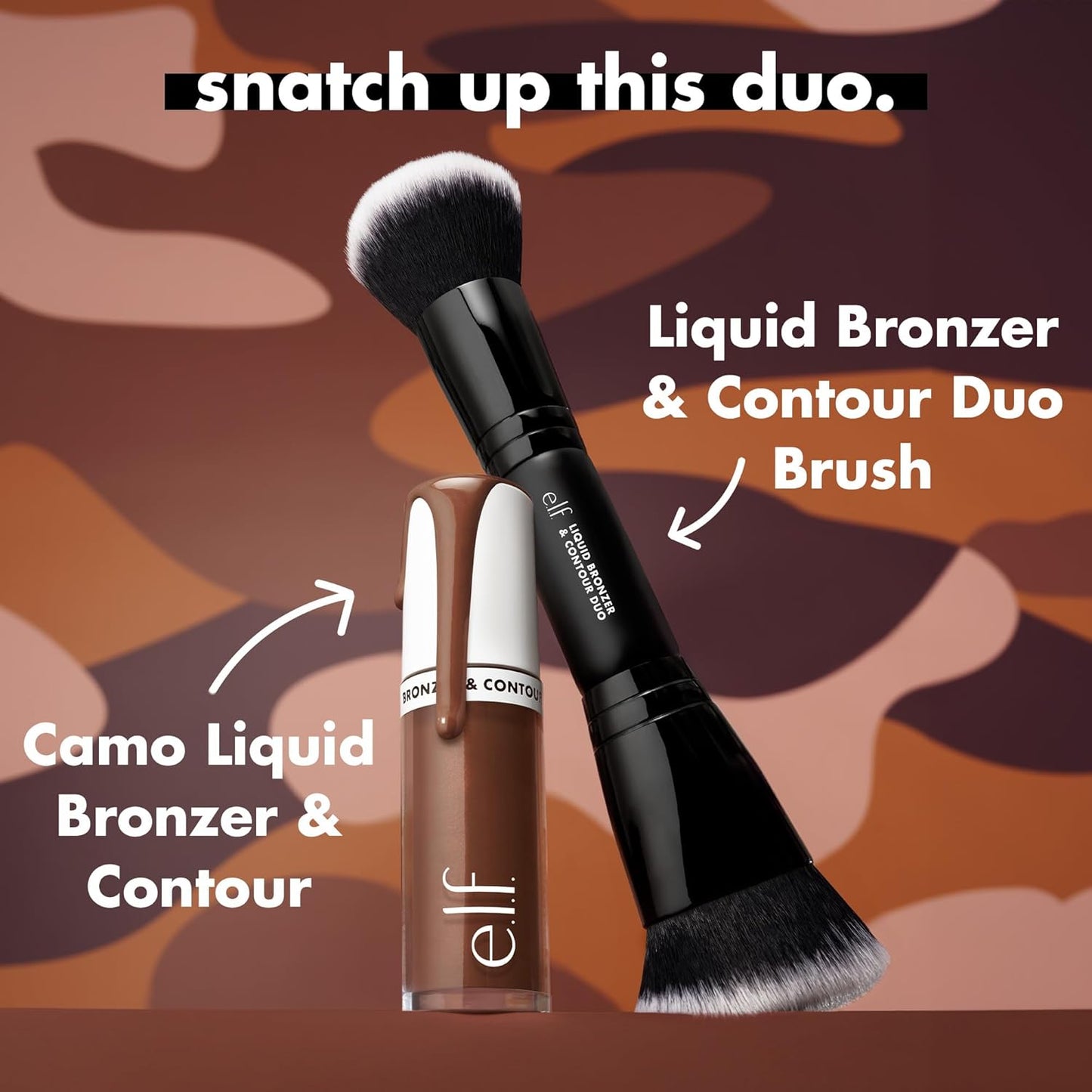 e.l.f. Camo Liquid Bronzer & Contour, Silky Highly Pigmented Formula, Creates a Long-Lasting Bronzed Glow & Natural Look, Vegan & Cruelty-Free, 2 Fair/Light