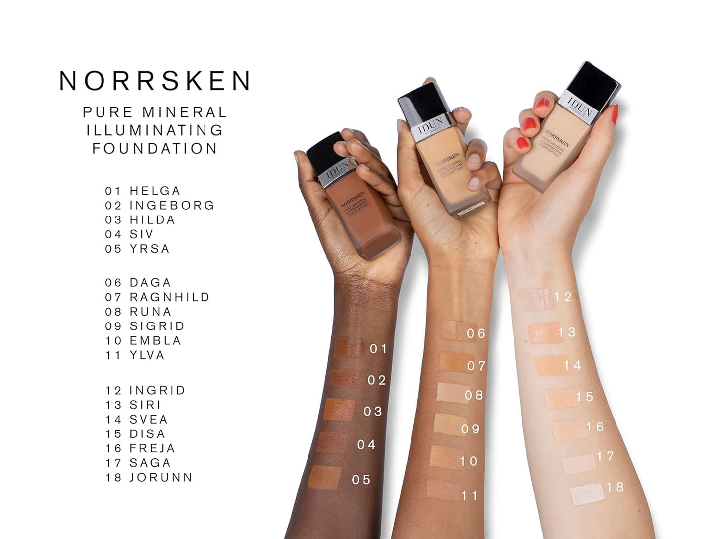 Liquid Norrsken Foundation - Silky Smooth Coverage - Luminous, Dewy Finish for Dry and Dull Skin - Water Resistant and Vegan Makeup - 222 Daga - Cold Light Brown - 1.01 oz