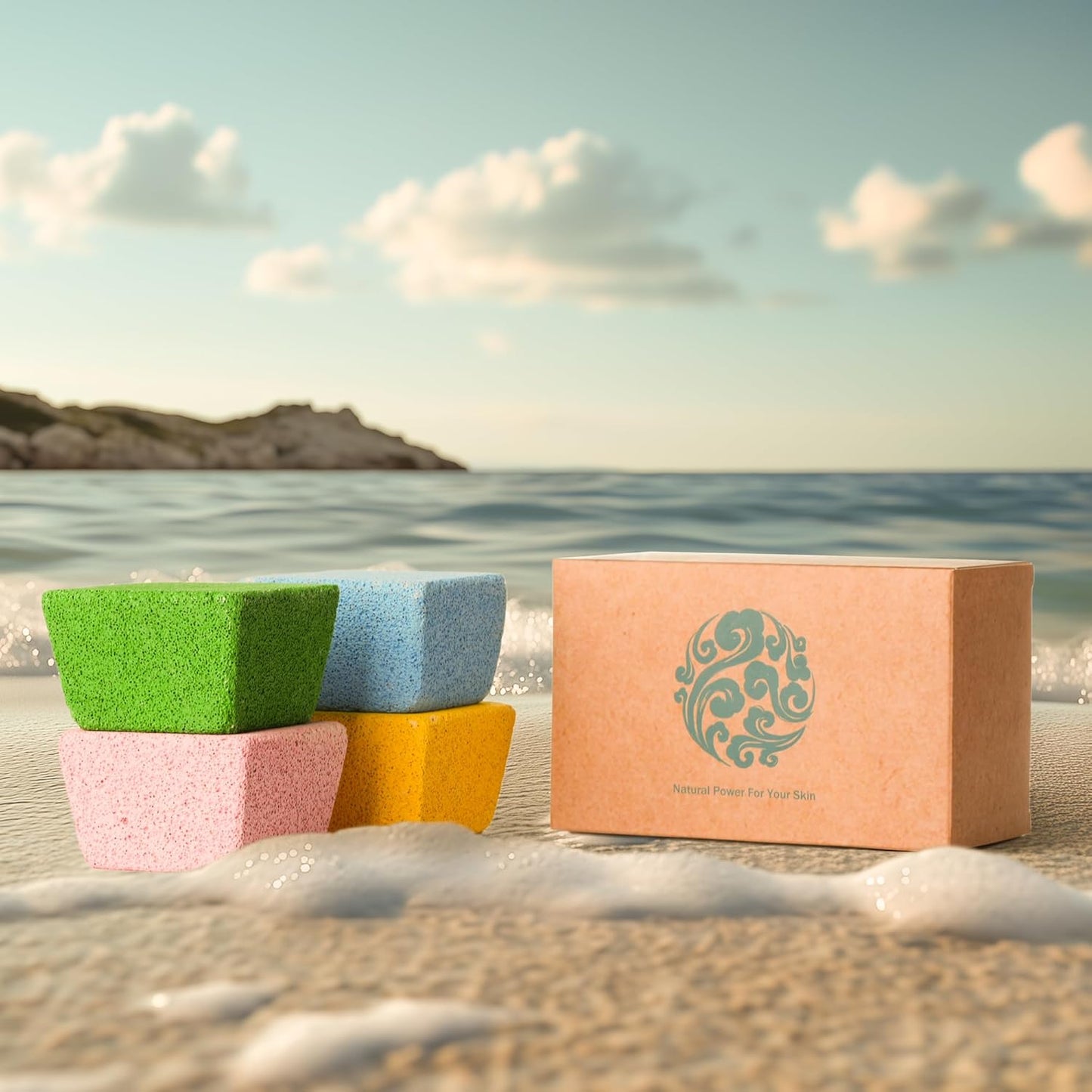 Multi-Color Pumice Stone Set – Ergonomic Trapezoid Foot File, 4-Pack in Pink, Yellow, Blue, & Green – Ideal for Callus Removal, Dead Skin Exfoliation,Cracked Heel Treatment – Durable & Thick