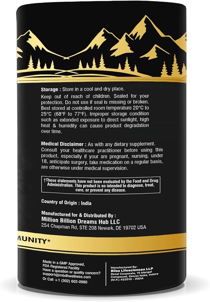 Pure Himalayan Shilajit Gummies - High Potency Gold Grade, 100% Shilajit, 75%+ Fulvic Acid for Energy Boost & Immune Support, Travel-Friendly, Tamarind Flavor - 60 Gummies