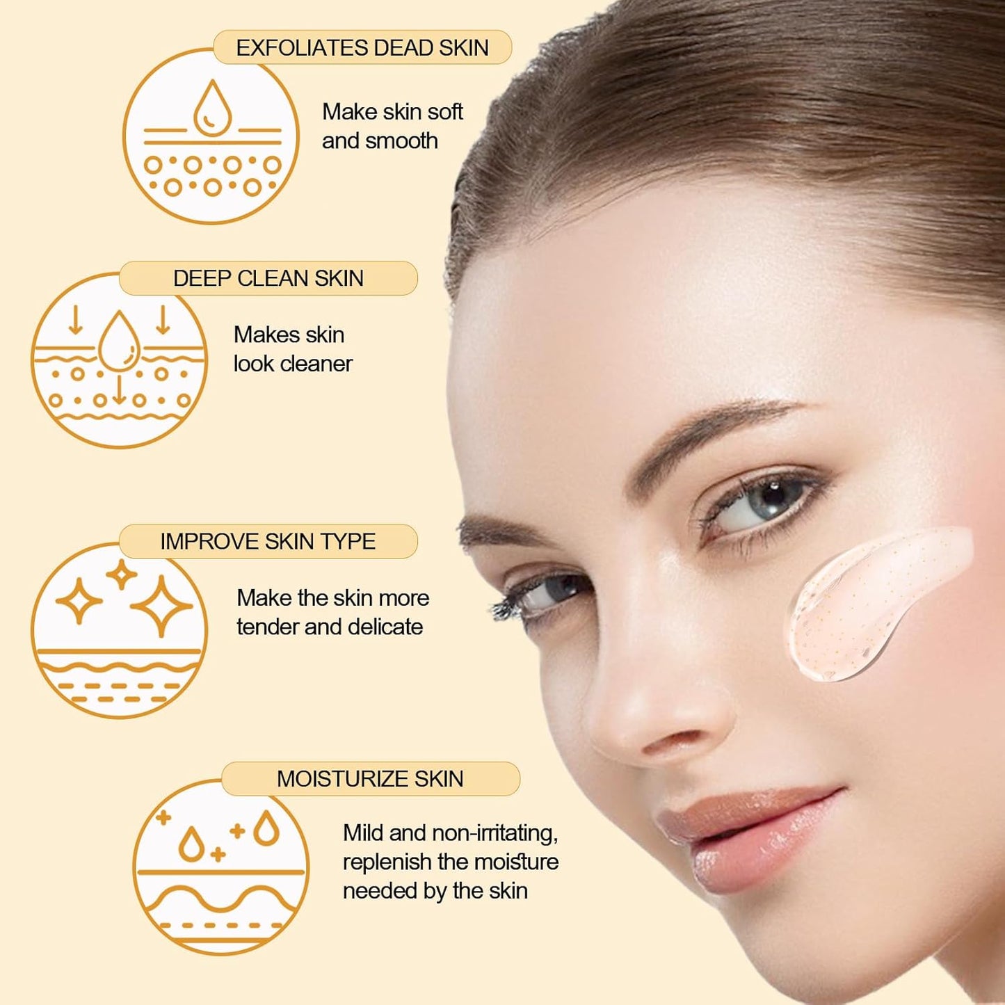 BROUYOUE Orange Exfoliating Gel Scrub for Face and Body Skin, Deep Cleansing Moisturizing Skin Orange Peeling Gel, Natural Orange Exfoliating Gel for All Types Skin (1pc)