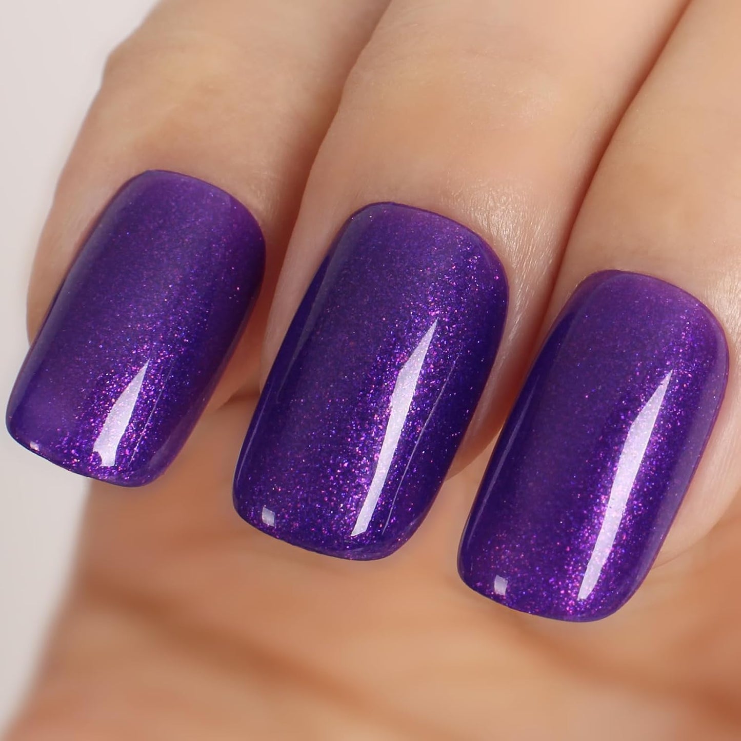 Glitter Deep Purple Gel Polish,15ml UV/LED Soak Off Sparkly Shimmer Dark Violets Purple Gel Nail Polish for Manicure Salon or DIY Nail Art at Home,Women Girls Gifts - GP0094