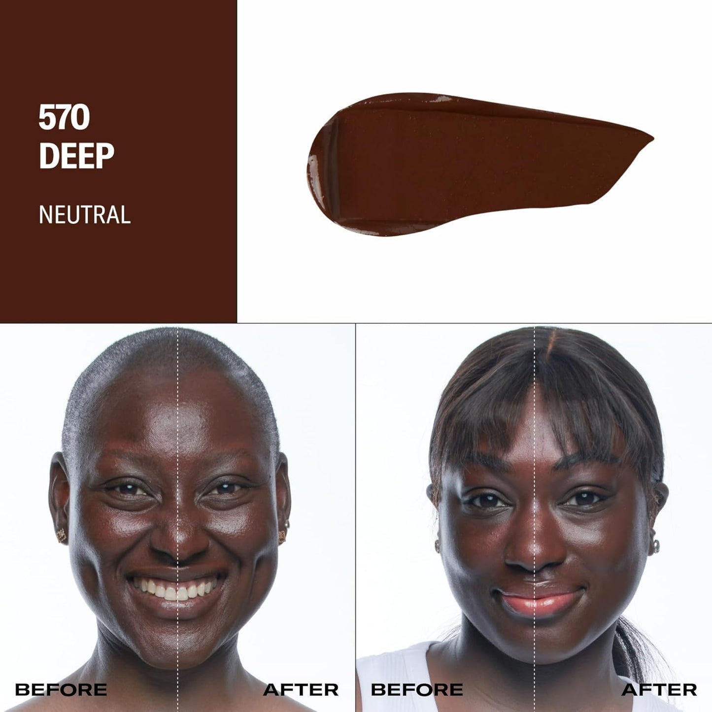 Youthforia Date Night Skin Tint Serum Foundation, Light-Medium Coverage, Hydrating Formula, Vegan & Cruelty-Free, 570 Deep - Neutral