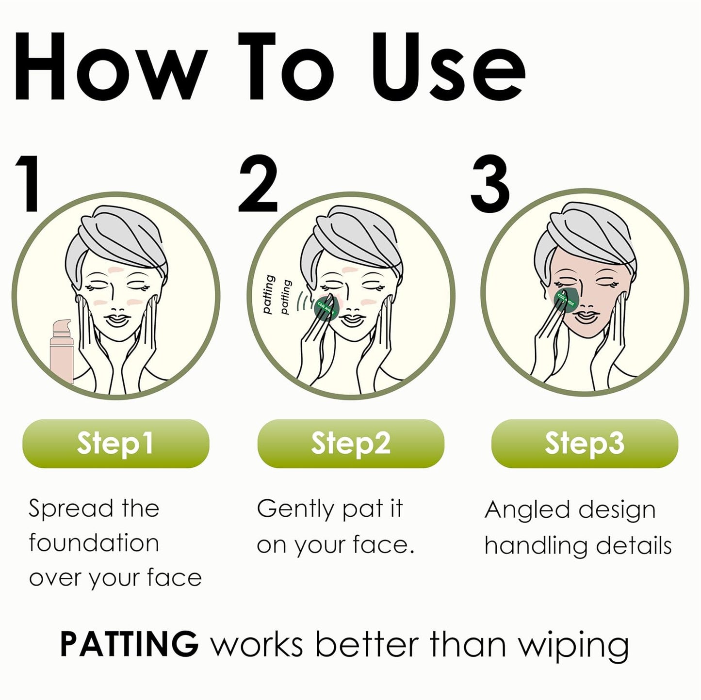 5Pcs Makeup Sponge For Foundation Concealer And Powder, Latex Free Blender Sponge For Natural And Easy Makeup Soft Long-lasting And Beginner-friendly, Green, Medium