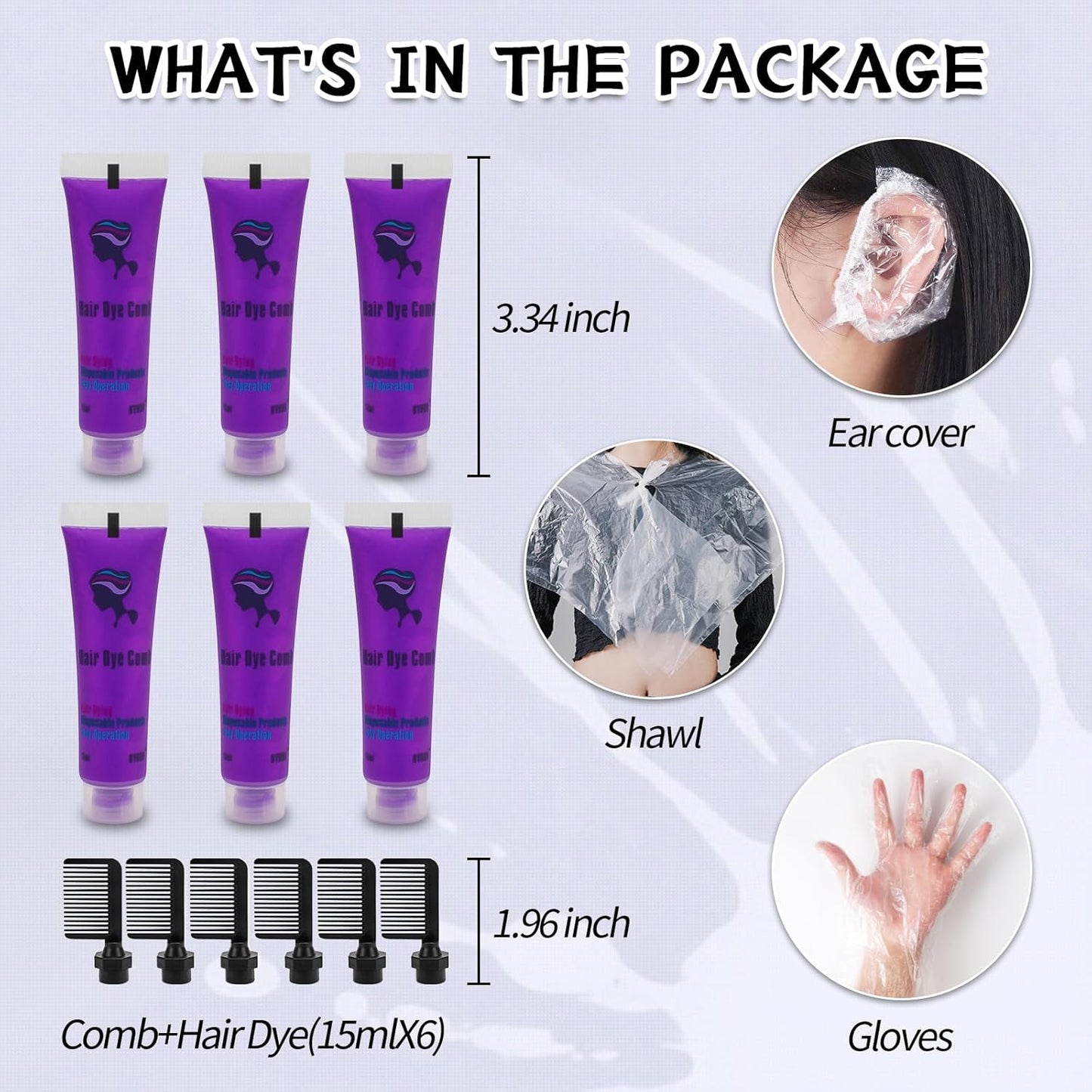 Byhoo Purple Temporary Hair Color Dye for Dark Hair, 90 ml, Cream Format, Fashionable Color, Suitable for Kids Party, Cosplay, Easy to Apply, Safe and Harmless Formula