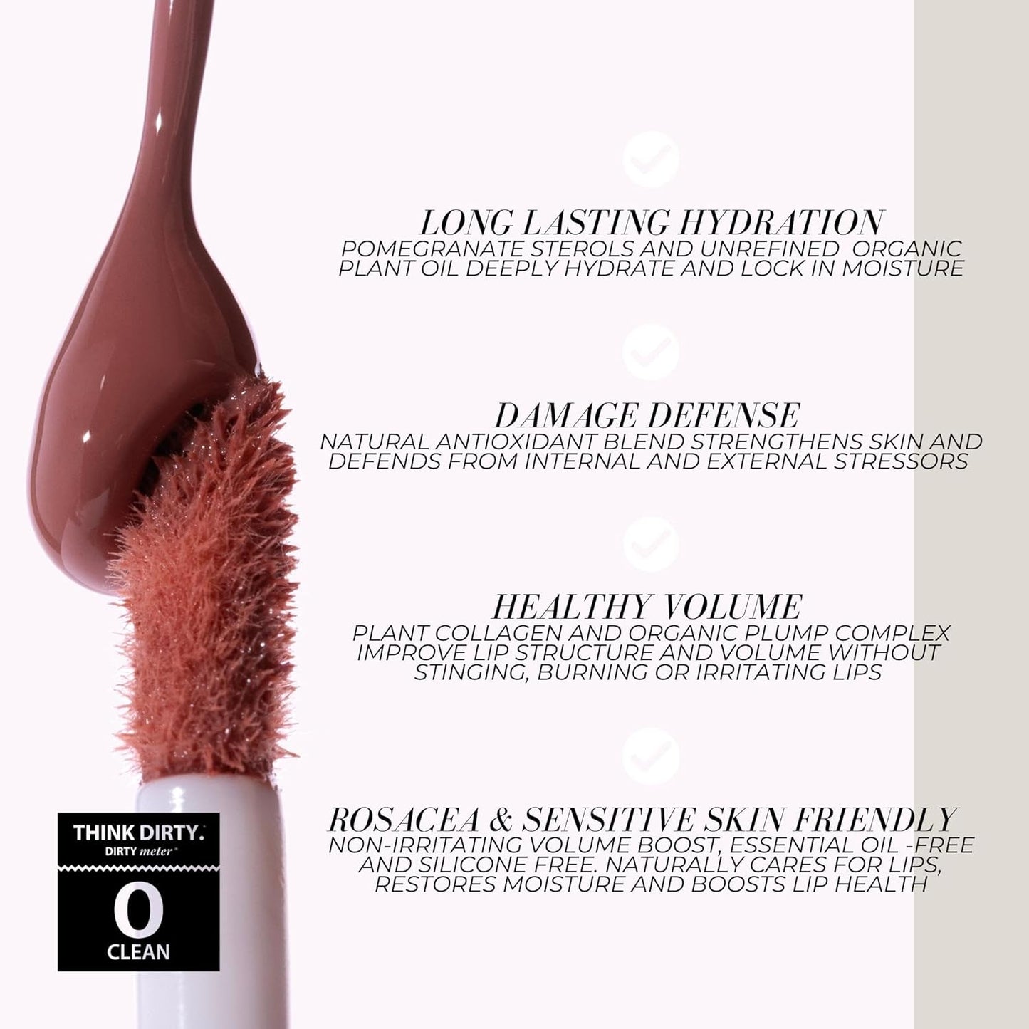 FITGLOW Beauty Lip Colour Serum | Hydrating Lip Gloss | Plumping Anti-Aging Lip Treatment | Natural Shine with Pomegranate Sterols & Collagen | Buildable Color for Dry Chapped Lips | Root - 10g