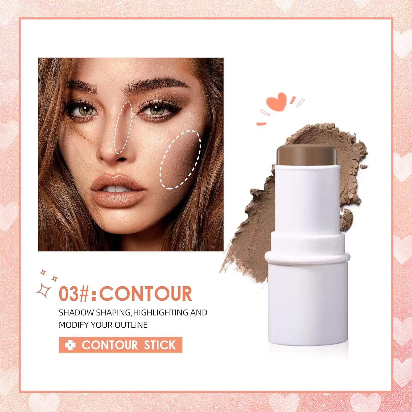 Contour Stick, Face Concealer Stick, Bronzer Facial Repair 3D Wonder Stick Face Body Shading Stick Foundation Cream (03 Contour Stick)