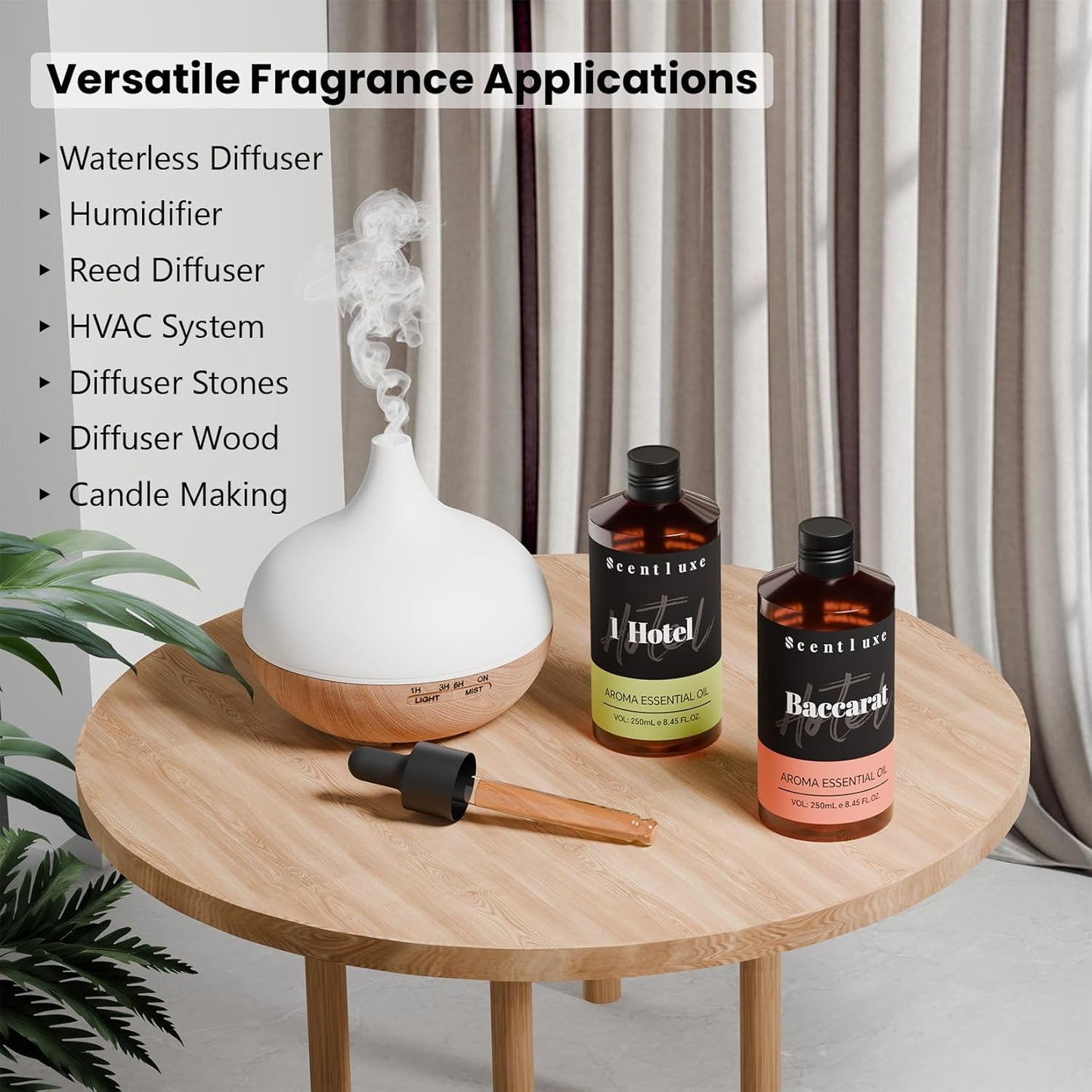 Hotel Diffuser Oil & Aroma Essential Oil Blend Luxury 1 Hotel Inspired Aromatherapy with Jasmine, Pink Pepper, Pineapple, Cedar & Amber for Ultrasonic Diffusers & Nebulizers - 8.45 fl oz, 250 mL