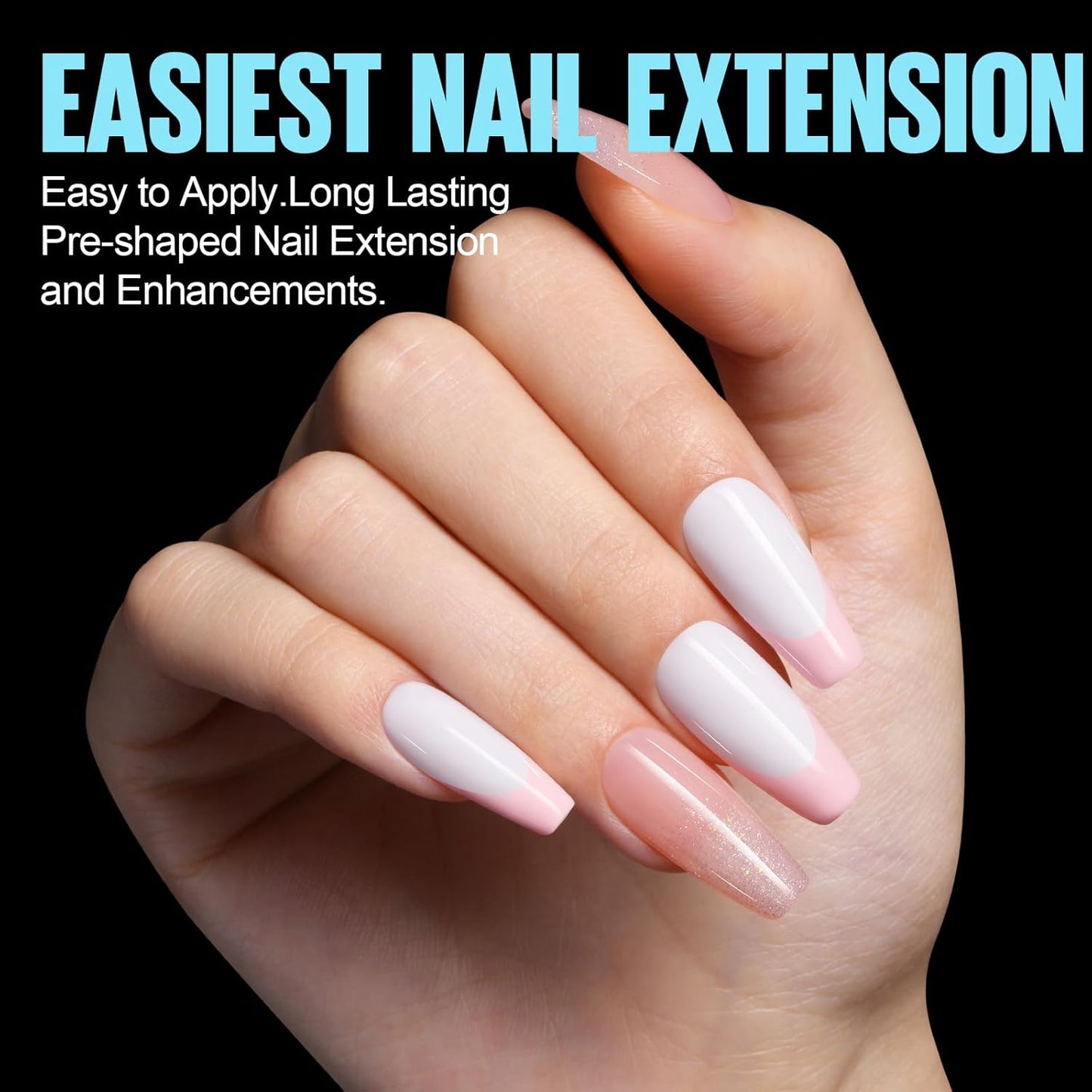 TOMICCA Medium Coffin Nail Tips 360pcs Soft Pre Shaped Gel Nail Tips 15 Sizes Full Cover Coffin Nails Acrylic Full Matte Gel Fake Nails for Soak Off Nail Extensions