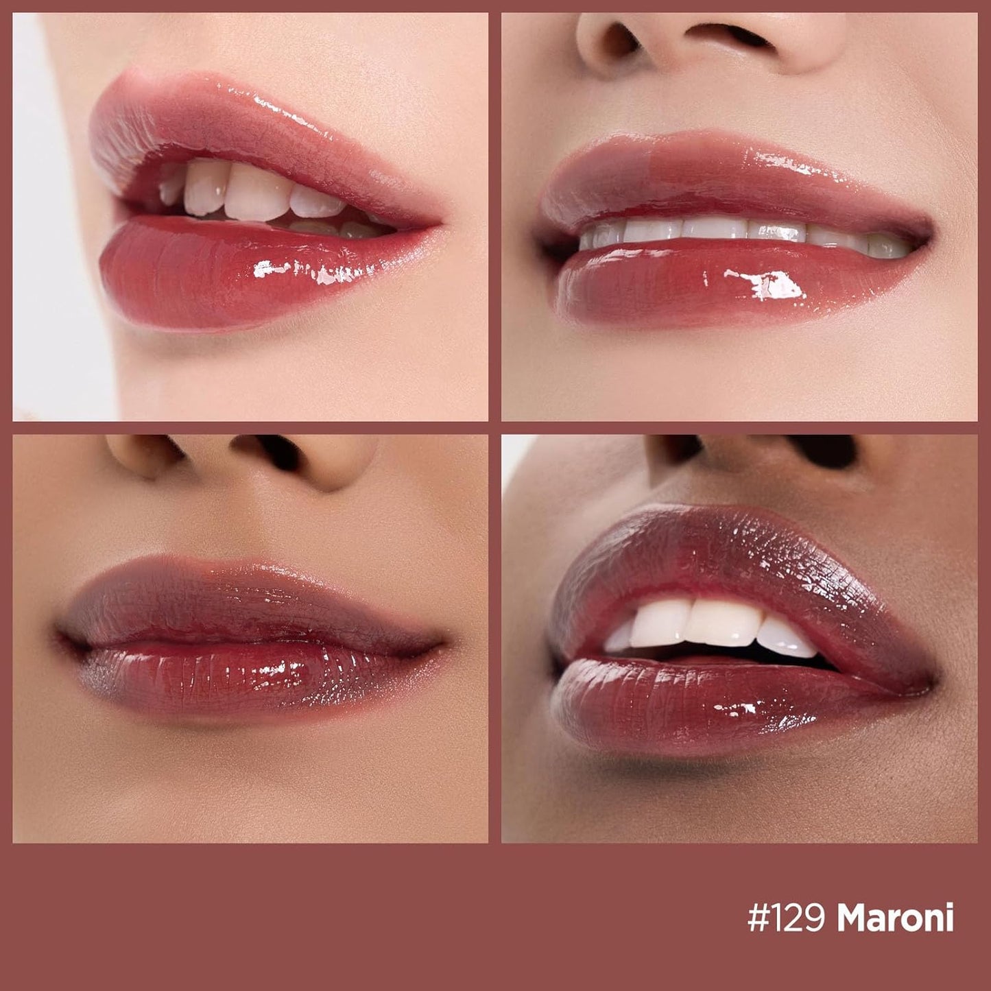 Laka Fruity Glam Lip Tint Mini, Glowing Lip Stain with Wide Color Spectrum, Hydrating & Lightweight Texture, Long-Lasting Bold Stain, Non-Sticky, Vegan, K-Beauty (#129 Maroni)