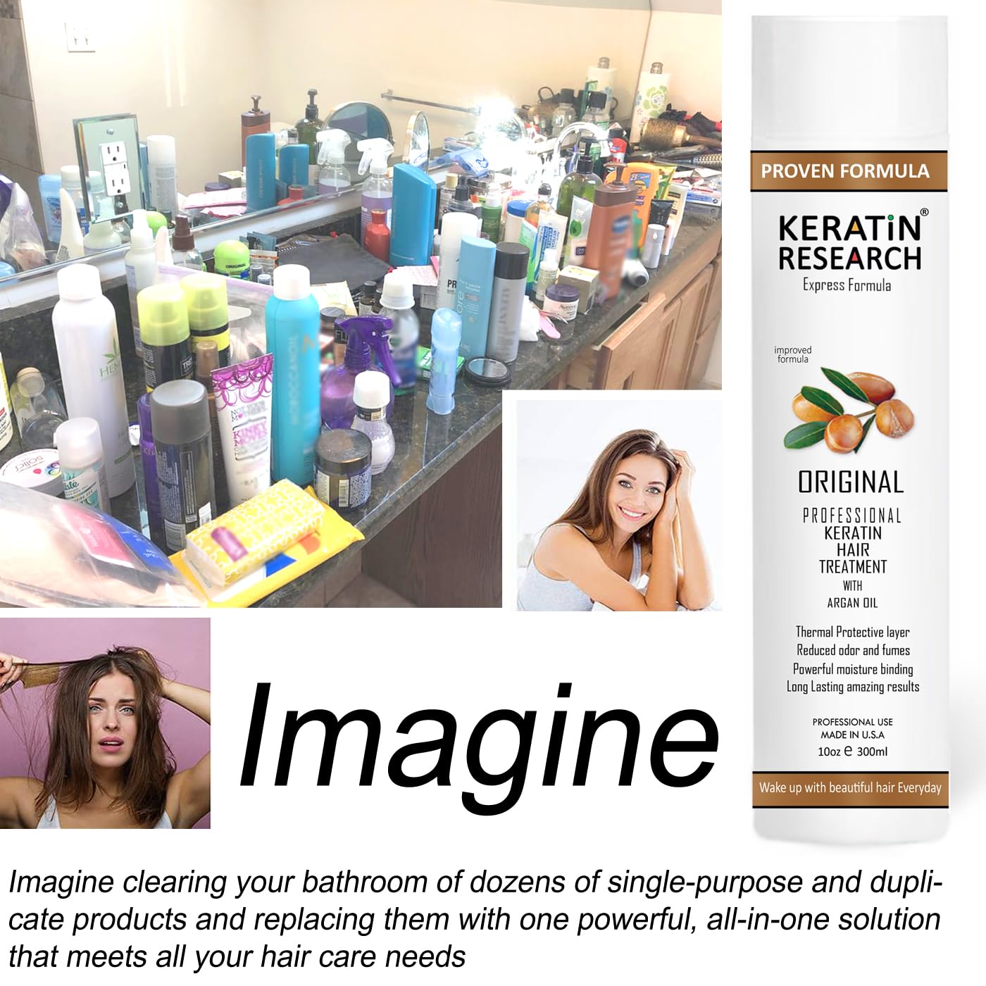 Keratin Research Complex Brazilian Keratin Hair Argan Oil Blowout Treatment Professional Results Straightening and Smoothing Hair Queratina Keratina