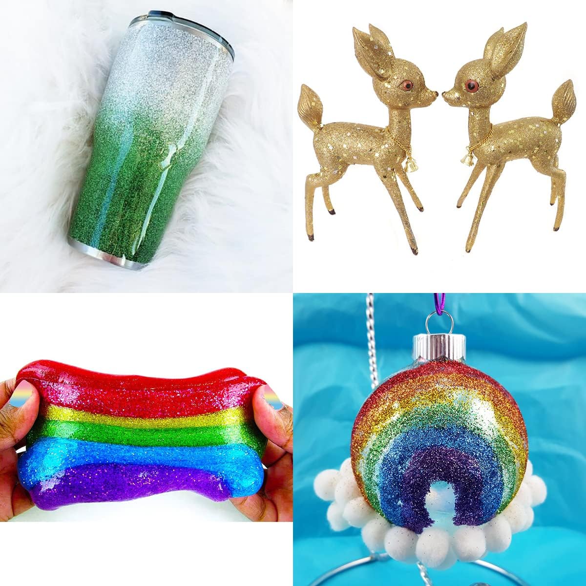 Fine Glitter for Nail Art, 100g/3.5oz Extra Fine Glitter Powder Packs for Epoxy Resin Art, Craft Glitter for Tumblers Candle Slime Making, Festival Body Face Eyeshadow Nail Glitter (Black)