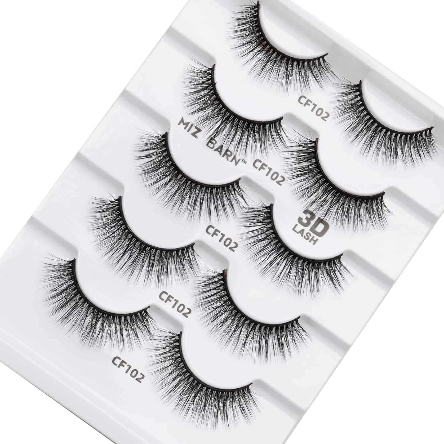 Miz Barn Lashes 5 Pairs Cat Eyes Wispy Lightweight Natural 3D Cashmere Soft Long Extension Eyelashes Pack Handmade Luxurious Volume Fluffy False Eyelashes (CF102)