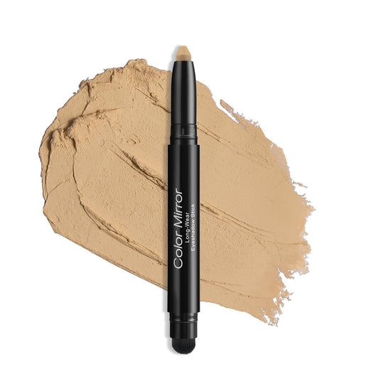 Longwear Cream Eye Shadow Sticks(25 Matte Milk Tea), Smudge-Proof, Waterproof Eyeshadow,Silky Formula Glitter With Makeup Brush,Nude Eyeshadow Stick