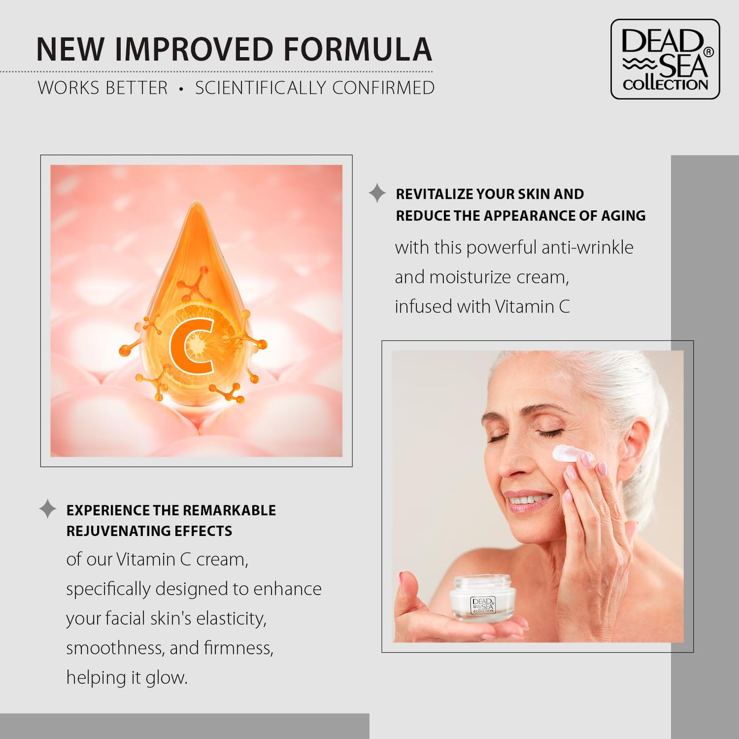 Dead Sea Collection Night Cream for Face with Vitamin C, Dead Sea Minerals, and Vitamin E – Anti Aging Nourishing Skin Care Moisturizer to Reduce Wrinkles (1.69 fl. oz)