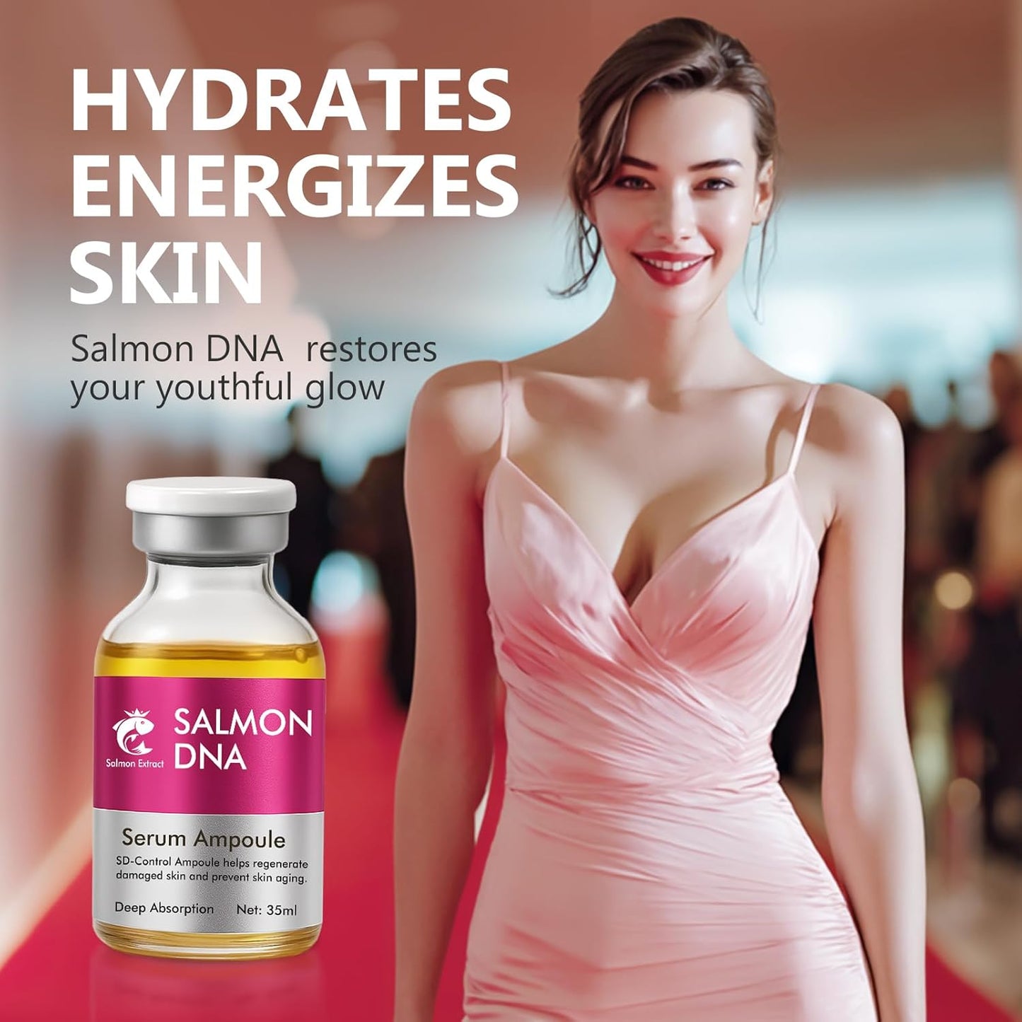 Salmon DNA Ampoule, Microneedling Serum, Anti-Wrinkle & Scar Removal for Face and Body, Salmon DNA Serum Ampoule Anti-wrinkle and Enhance Barrier Function