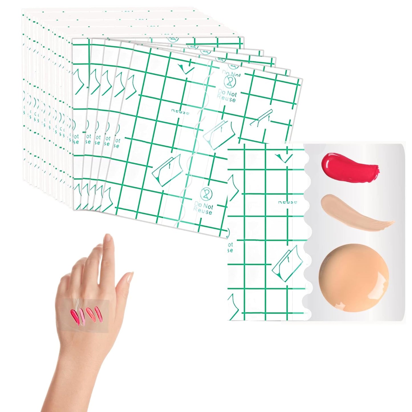 Disposable Makeup Palettes,Makeup Artist Must Haves Adhesive Makeup Mixing Tray Waterproof Tape,Mini Travel Makeup Palette for Women Girls Female Make up (3.2 Inch/120 Pieces)