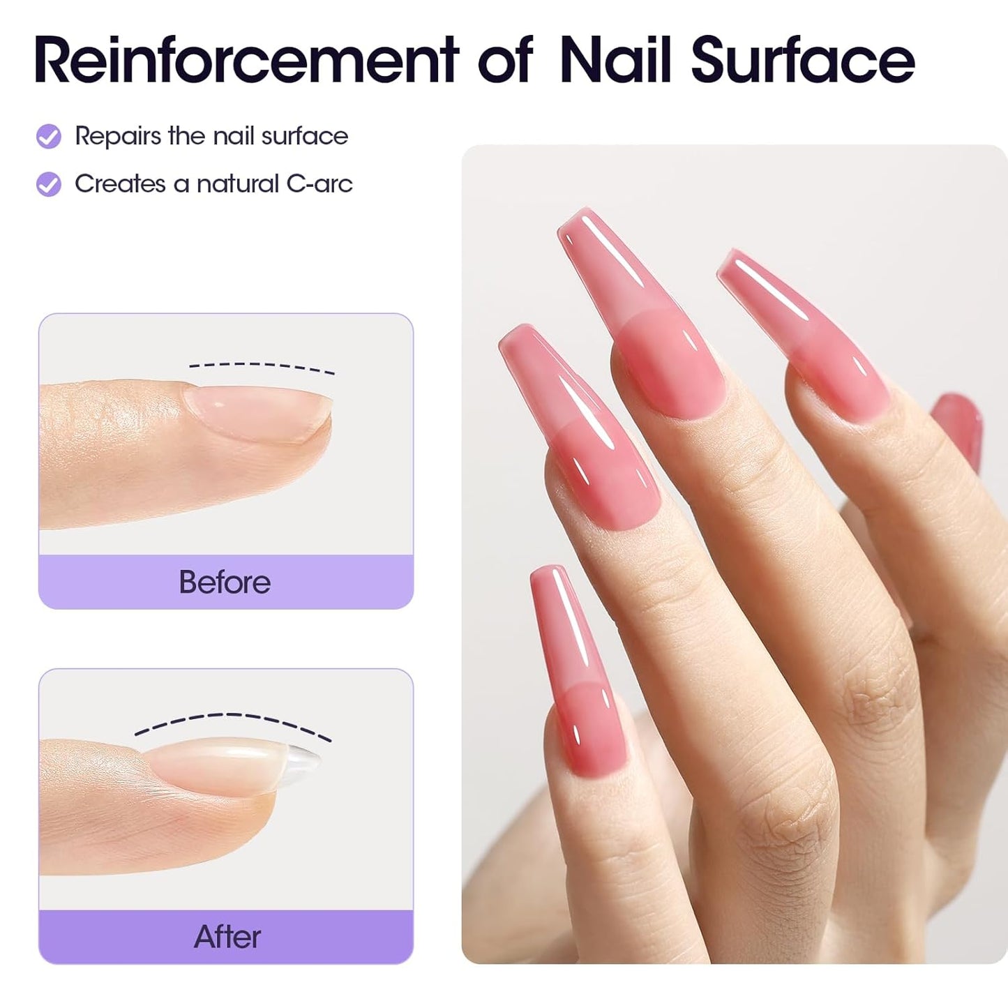 Gellen 7 in 1 Multifunctional Blending Gel in a Bottle - Blooming Gel, Nail Glue, Nail Strengthener, Home Salon DIY Manicure for Women Girls