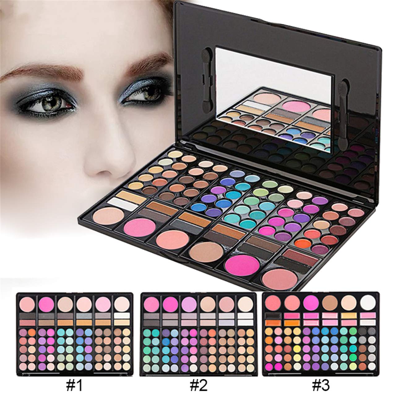 Pro Makeup Gift Set All In One Makeup Palette Cosmetic Contouring Kit 78 Colors Eyeshadow Palette with Blush, Face Powder and Lip Gloss #3 - Ideal Gift for Holiday