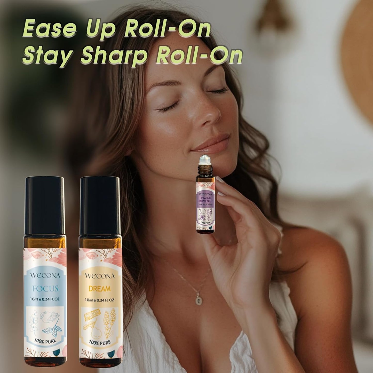Aromatherapy Essential Oil Roll-On Set – 6x10ml Essential Oil Blends with Roller Bottles, Portable Essential Oils for Diffusers for Home,Relaxing Gift for Women & Men