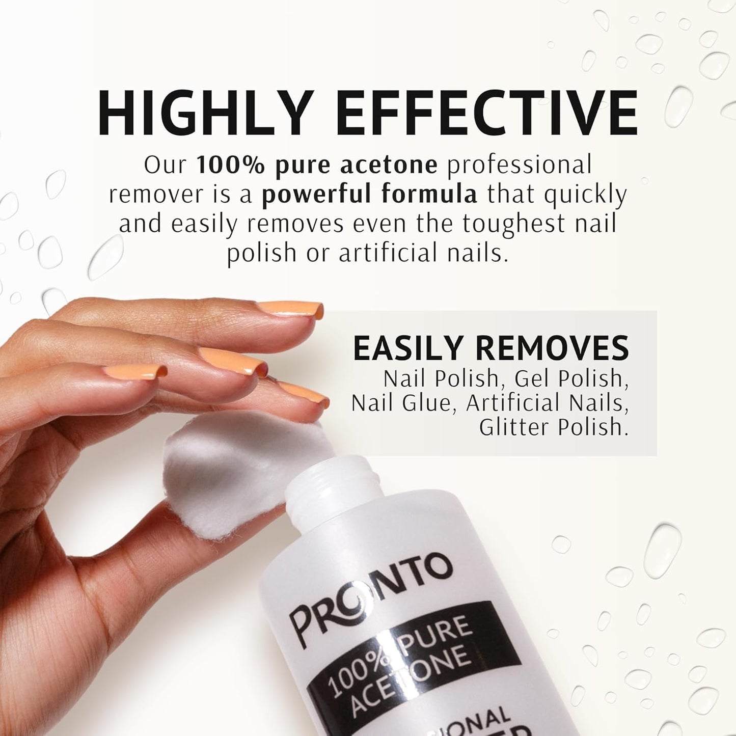 Pronto 16 Oz Acetone Nail Polish Remover and Nail Cuticle Oil Duo, 100 Percent Pure Acetone for Natural, Gel, Acrylic Nails, Cuticle Oil Drops for Repairing Damaged Cuticles and Nail Hydration