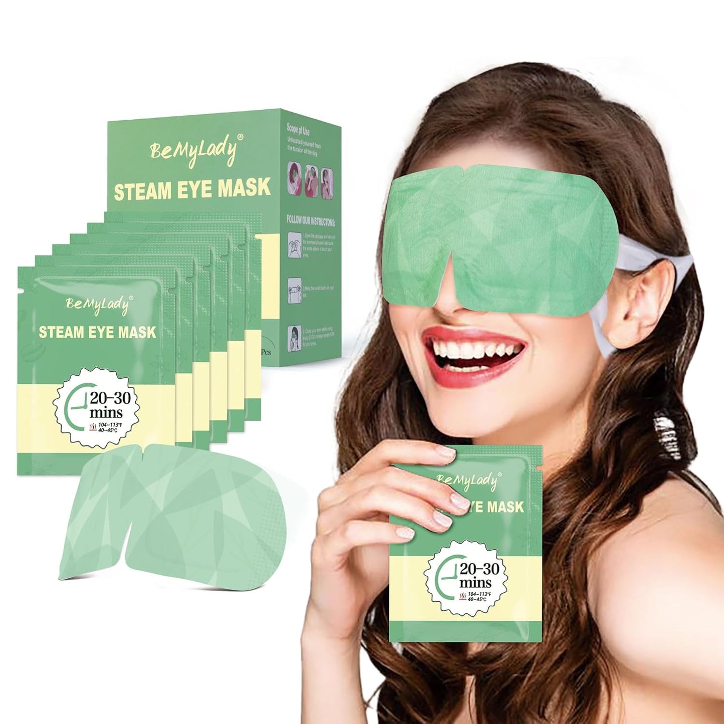 12 Pack Steam Eye Mask for Dry Eyes, Eye Mask Warm Compress 45Mins, Moist Heated Eye Masks for Dark Circles Eye Bag, Tired Eyes, Travel Portable Business Office