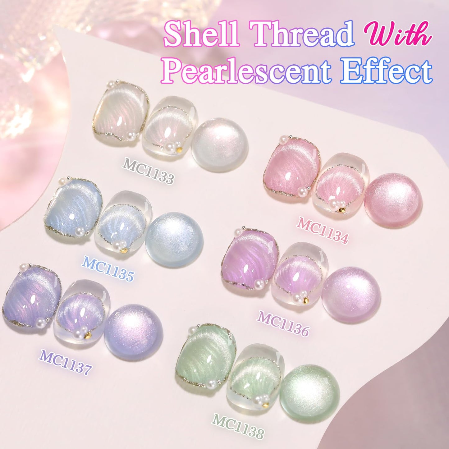 Double Rhythm 15ML Ice Glass Cat Eye Gel Polish with Magnet Holographic Glitter Shimmer Translucent Sheer Color Salon Soak Off Magnetic Nail at Home (Mermaid Purple-MC1136)