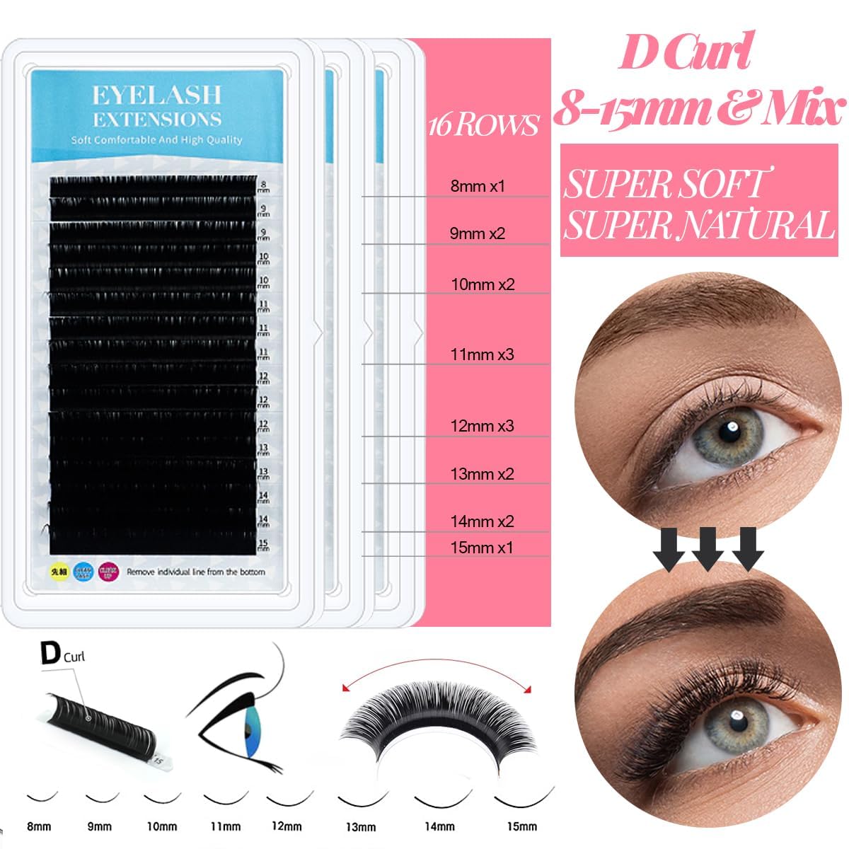 Lash Extension Kit Eyelash Practice for Beginners Professional Set with Mannequin Head Removable Eyelids USB Fan Spraye Individual False Lash Eyelash Strips Shampoo Brush Supplies