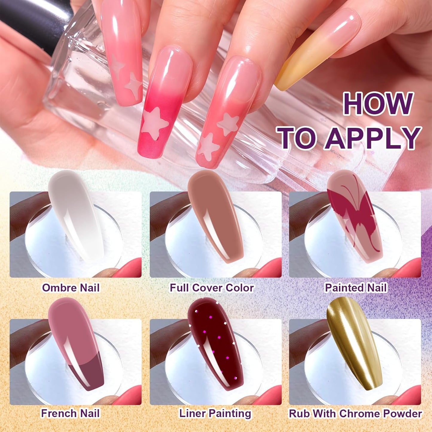 Gradient Painting Gel, 12 Colors Ombre Gel Nail Polish with 100Pcs Nail Sponges&Tweezers for Pigmented Pat Aura Nails, French Manicure, Long-lasting Kit Velvet Sonnet