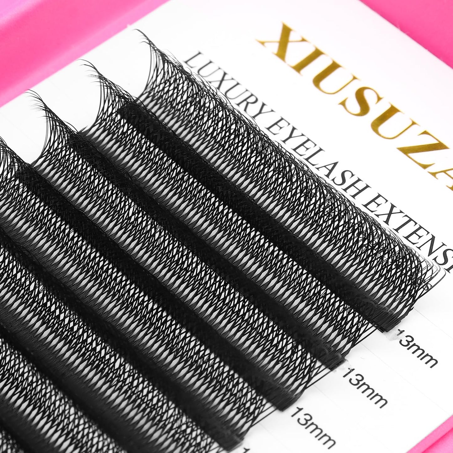 Lash Extensions Double Tips 4D Eyelash Extensions W Shape 0.07mm Thickness D Curl 15mm Premade Fans Easy Fan Volume Lashes Matte Black Crisscross(W-4D-Double Tips-0.07-D,15mm)
