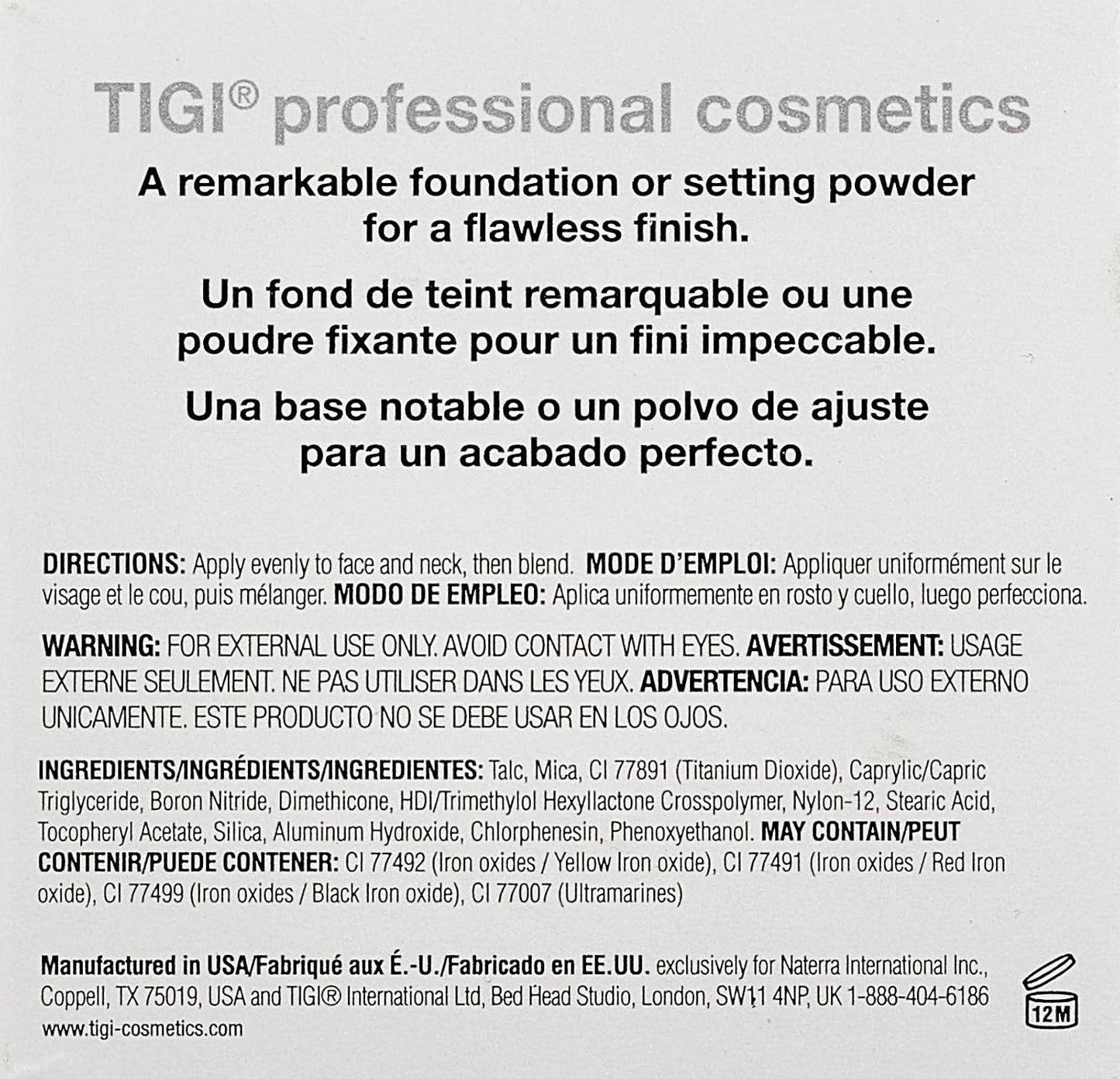 TIGI Cosmetics Powder Foundation, Allure, 0.37 Ounce