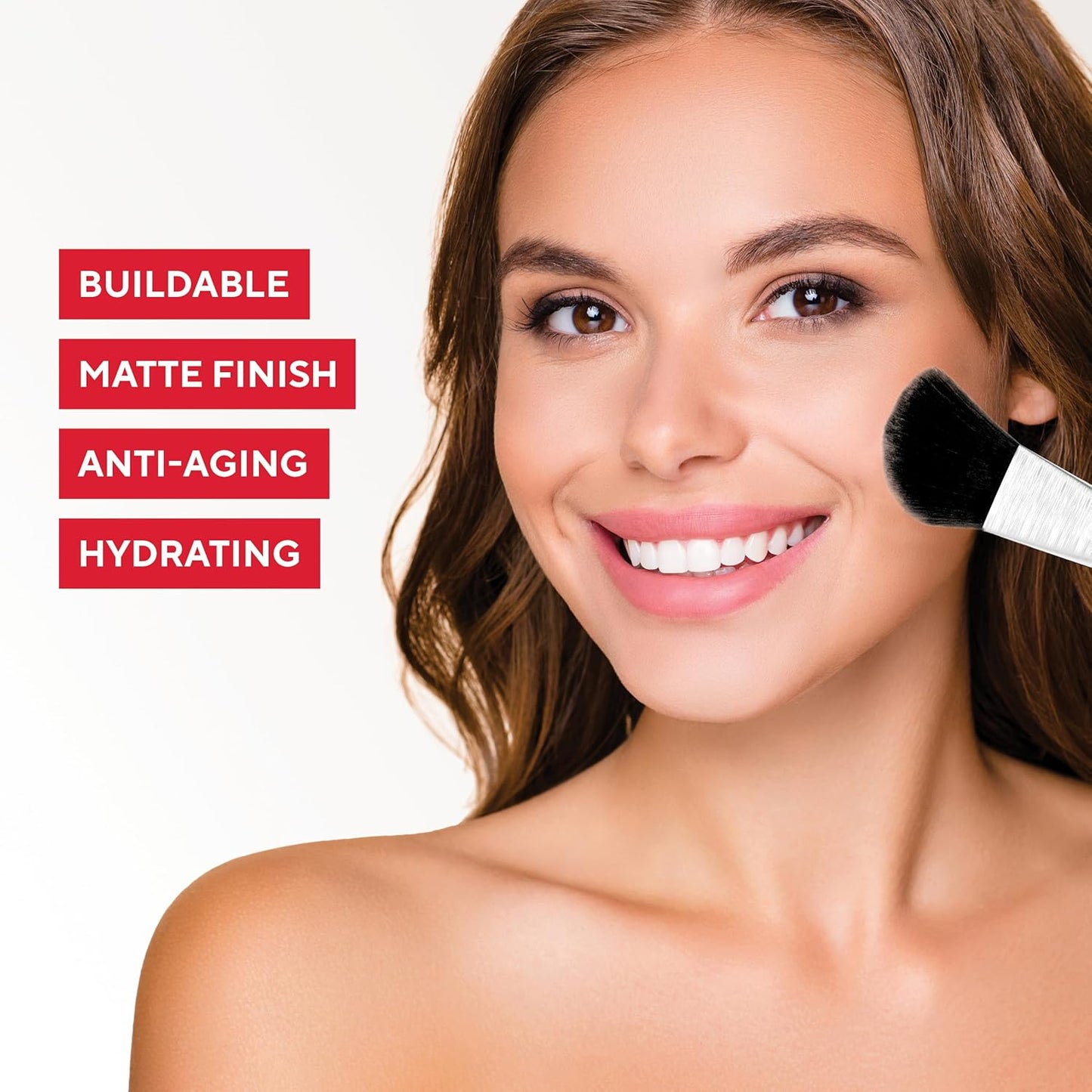 Mirabella Invincible Pure Pressed Powder Foundation - Buildable Mineral Makeup & Blurring Setting Powder for All Skin Types - HD Matte Finishing - Deep D13